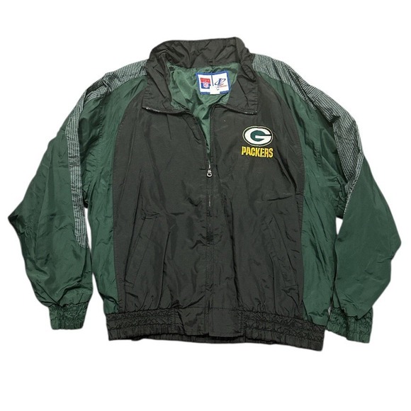 90s Vintage Green Bay Packers Logo Athletic Windbreaker Jacket Mens XL Team NFL - Picture 1 of 11
